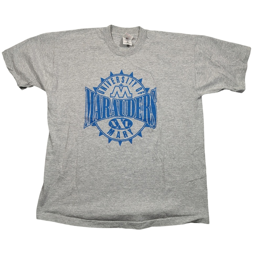 Fruit of the Loom‎ T-Shirt Mens XL Grey Marauders Graphic Heathered Cotton Blend